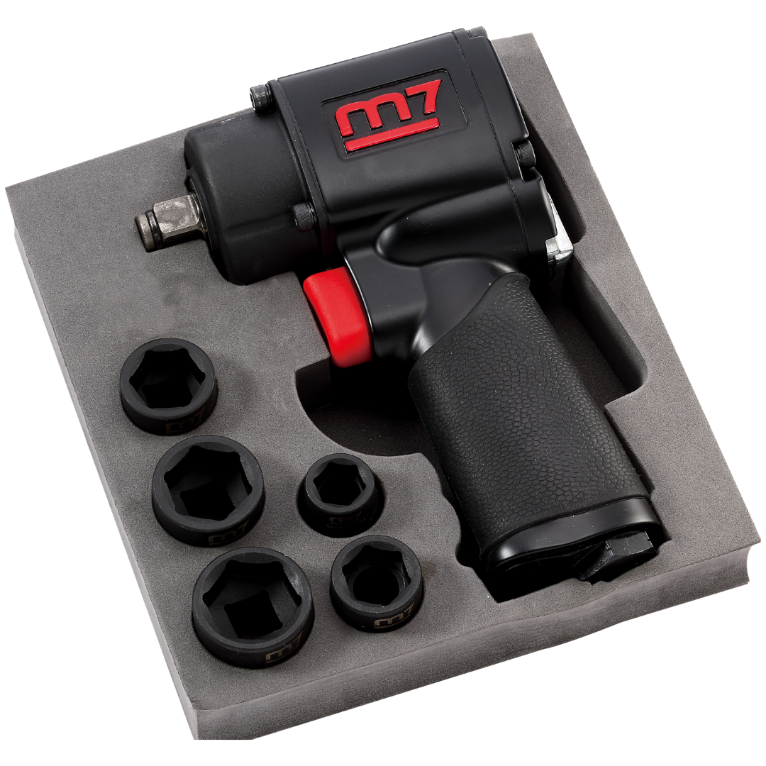 NC-4610N Super Mini Air Impact Wrench Kit 1/2" Drive 610 Nm Twin Hammer