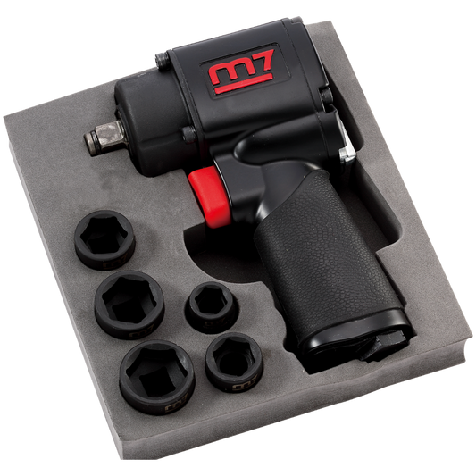NC-4610N Super Mini Air Impact Wrench Kit 1/2" Drive 610 Nm Twin Hammer
