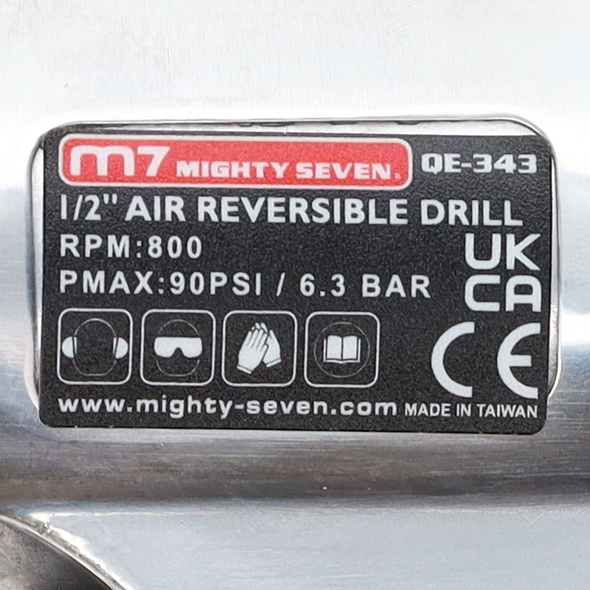 QE-343 800 RPM 1/2" Air Reversible Drill with Key Chuck